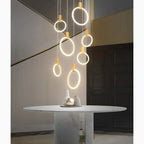 Acquasparta | Luxury Modern Pendant Gold Rings Chandelier