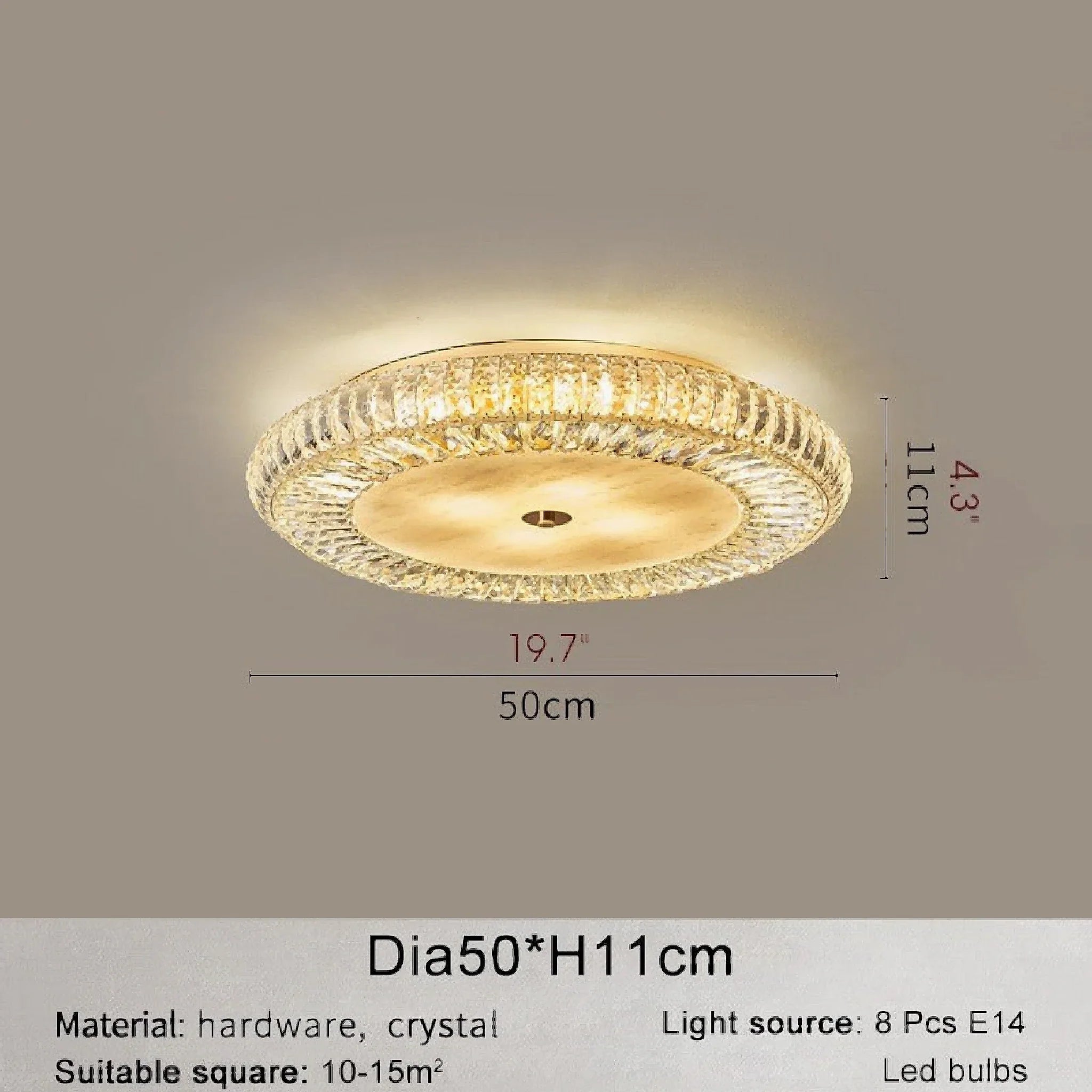 Acqui Terme | Modern Round LED Crystal Ceiling Chandelier