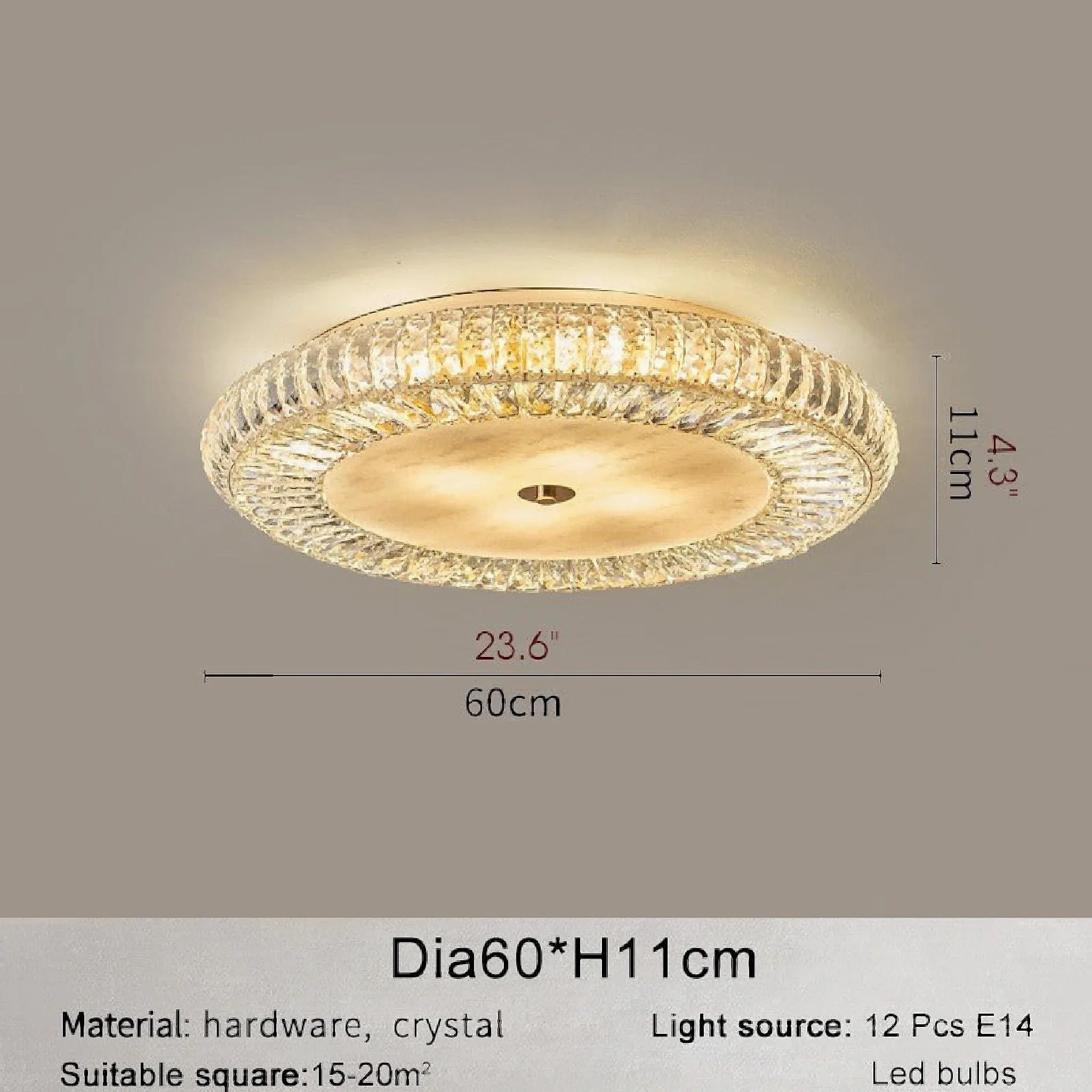 Acqui Terme | Modern Round LED Crystal Ceiling Chandelier