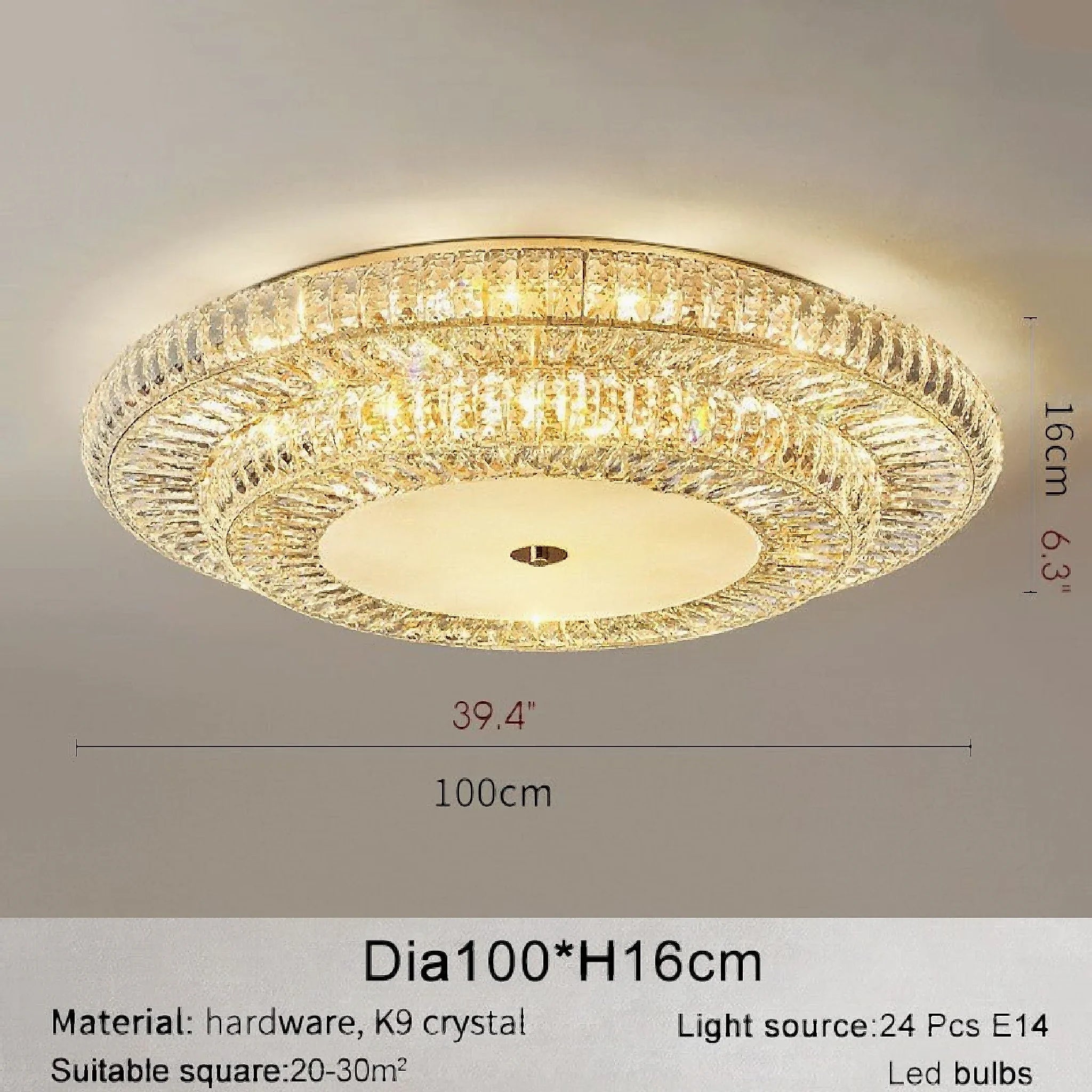 Acqui Terme | Modern Round LED Crystal Ceiling Chandelier