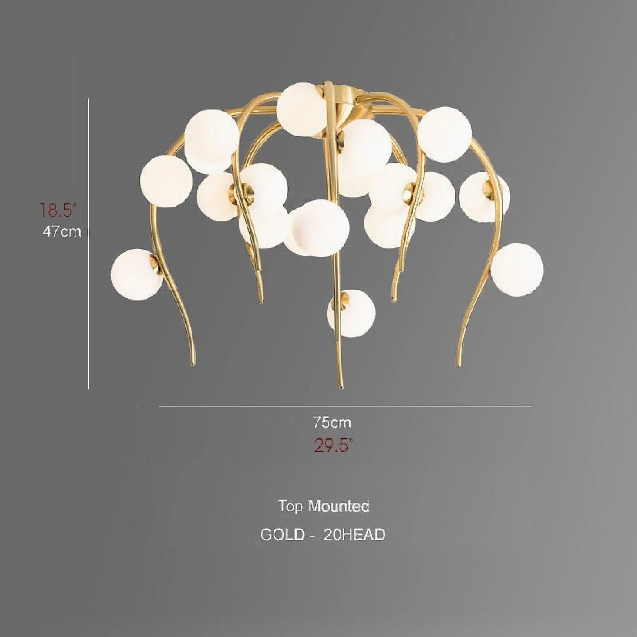 Acri | Jellyfish-Shaped Chandelier with Glass Ball Lights