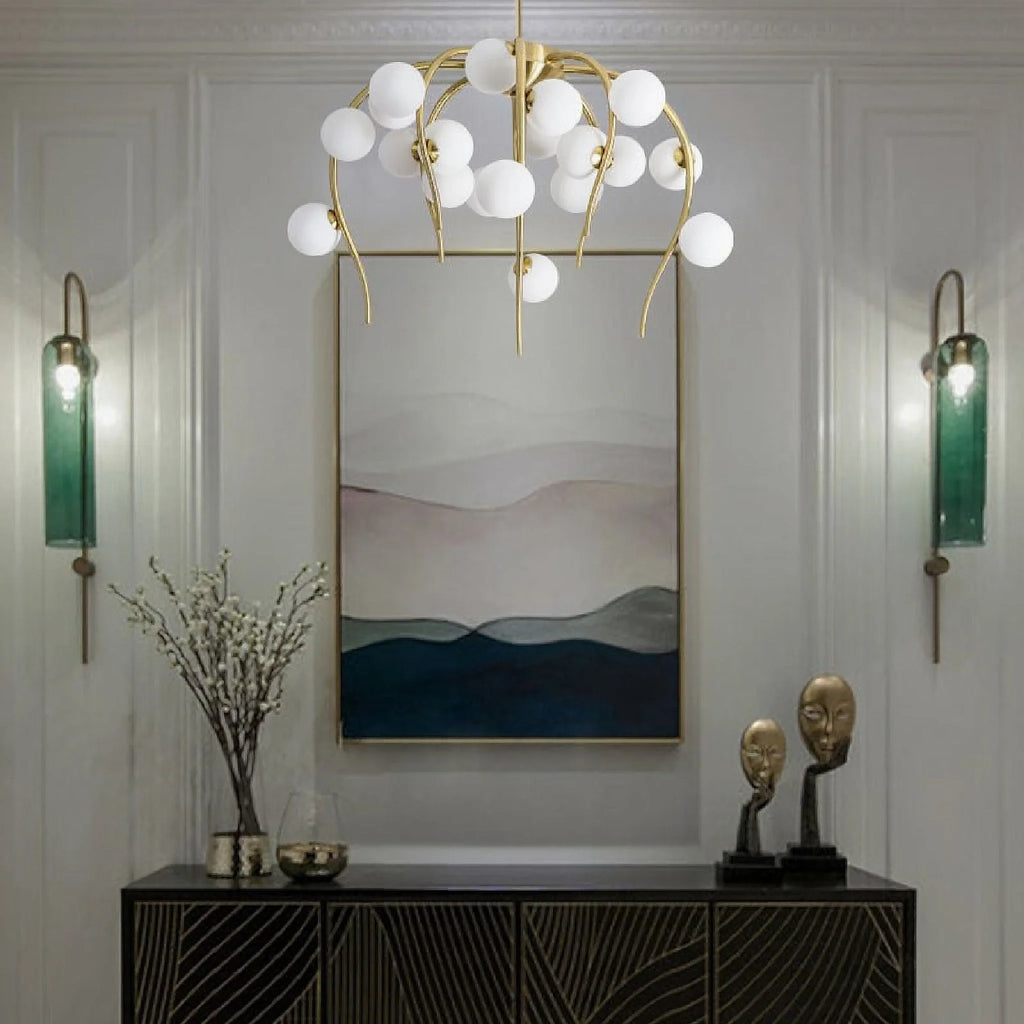 Acri | Jellyfish-Shaped Chandelier with Glass Ball Lights
