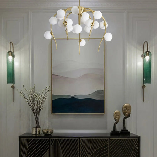 Acri | Jellyfish-Shaped Chandelier with Glass Ball Lights