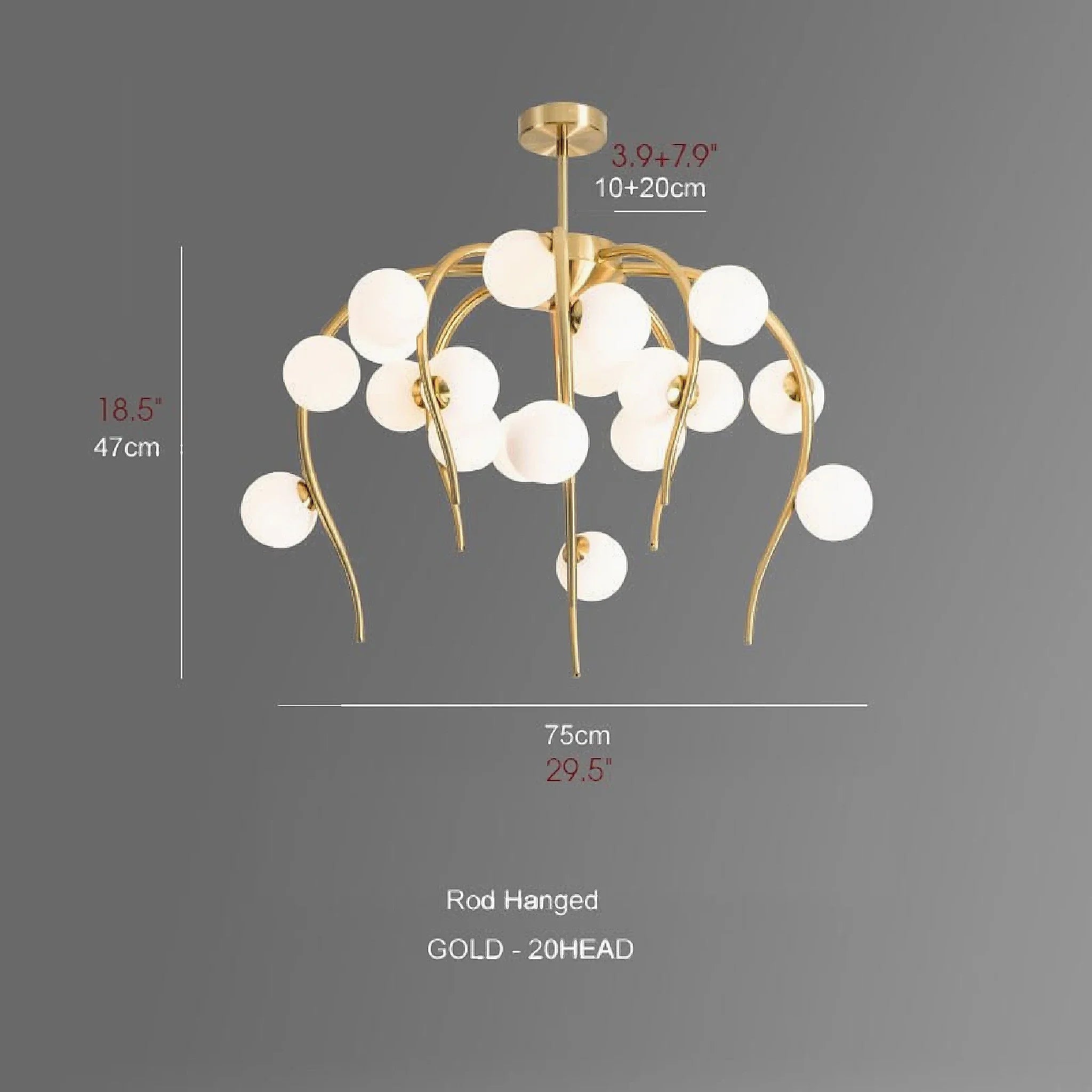 Acri | Jellyfish-Shaped Chandelier with Glass Ball Lights