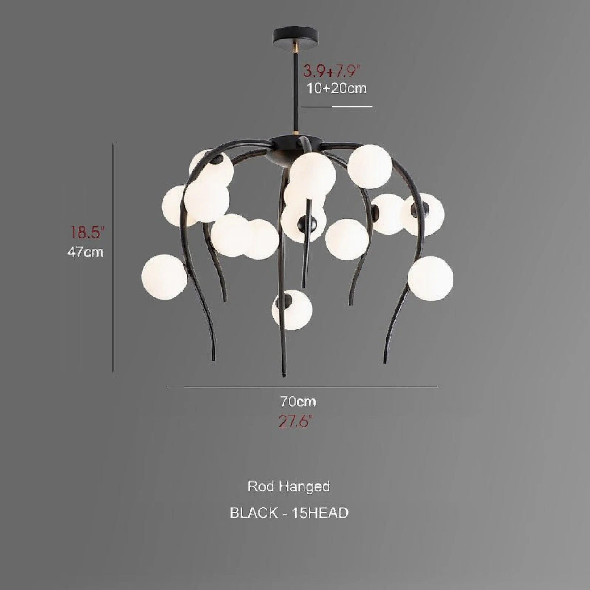 Acri | Jellyfish-Shaped Chandelier with Glass Ball Lights
