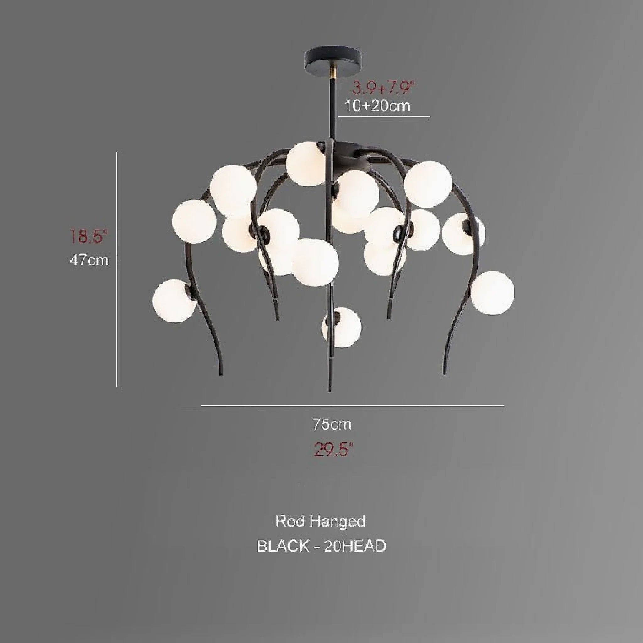Acri | Jellyfish-Shaped Chandelier with Glass Ball Lights
