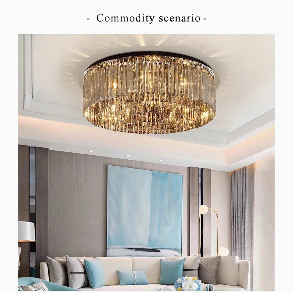 Adrano | Smoky Gray Crystal Chandelier