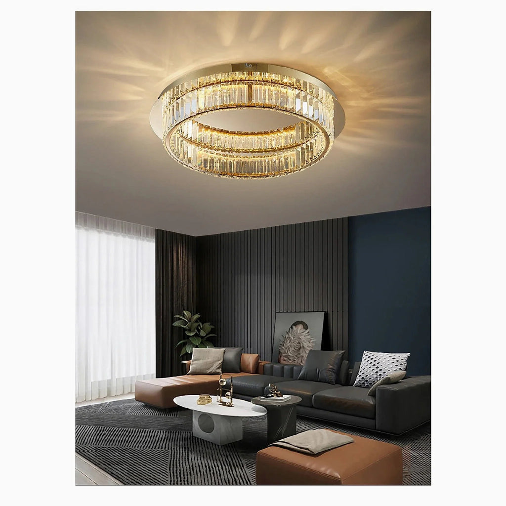 Adrara | Stunning Gold Led Crystal Ceiling Chandelier