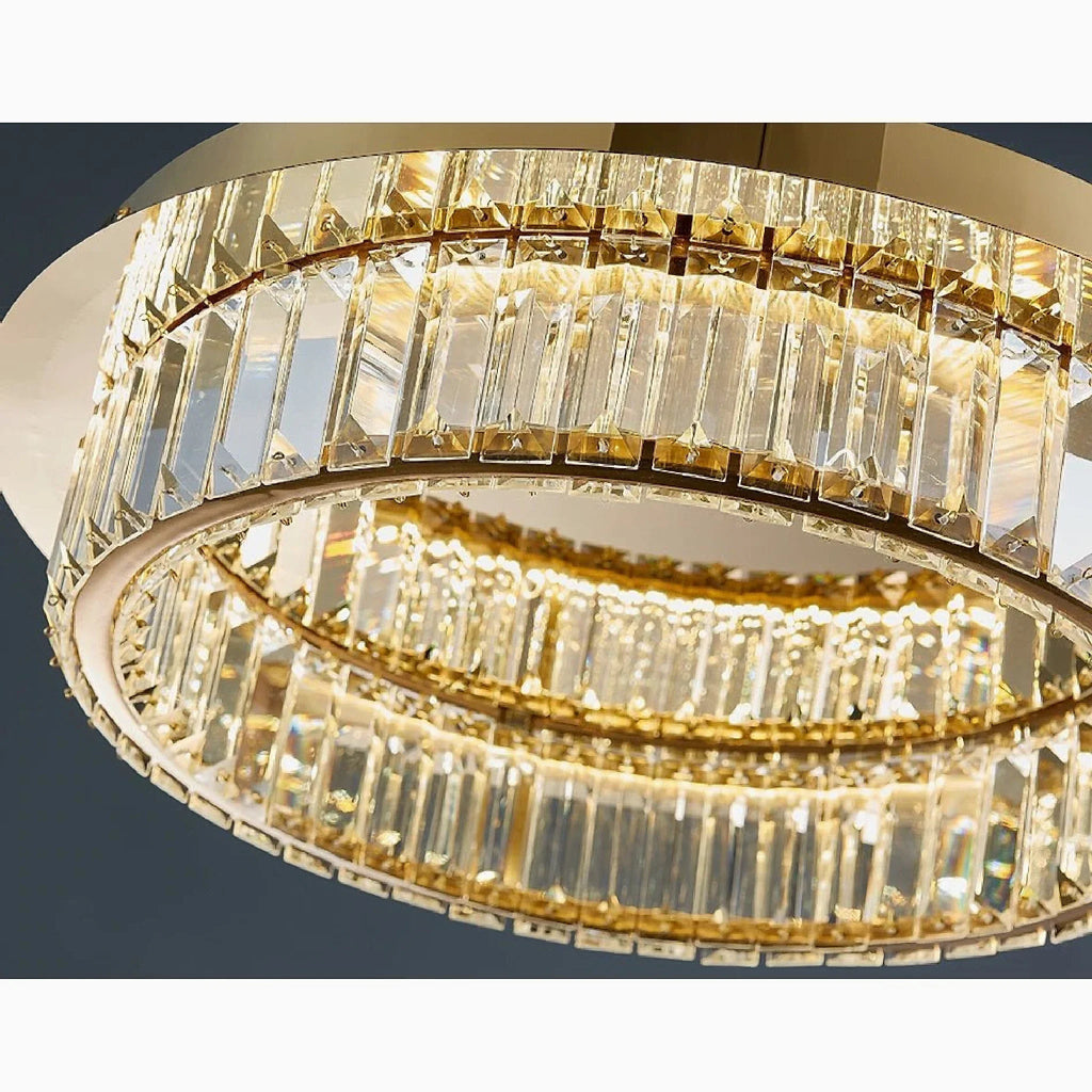 Adrara | Stunning Gold Led Crystal Ceiling Chandelier