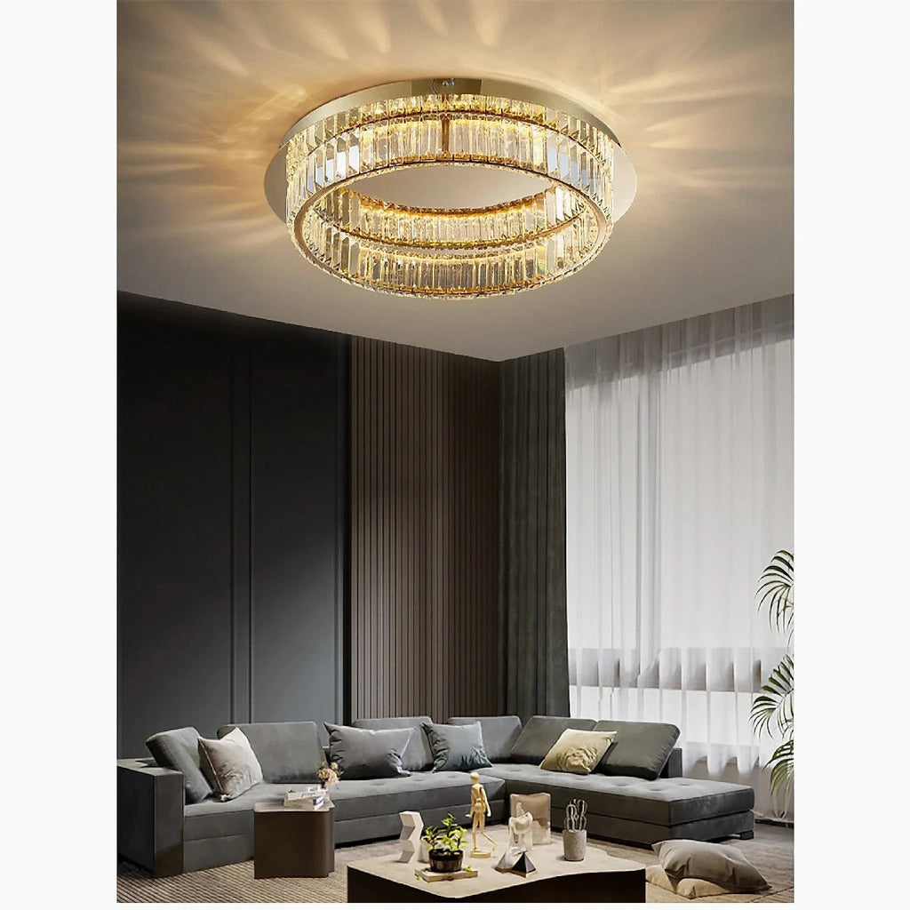 Adrara | Stunning Gold Led Crystal Ceiling Chandelier