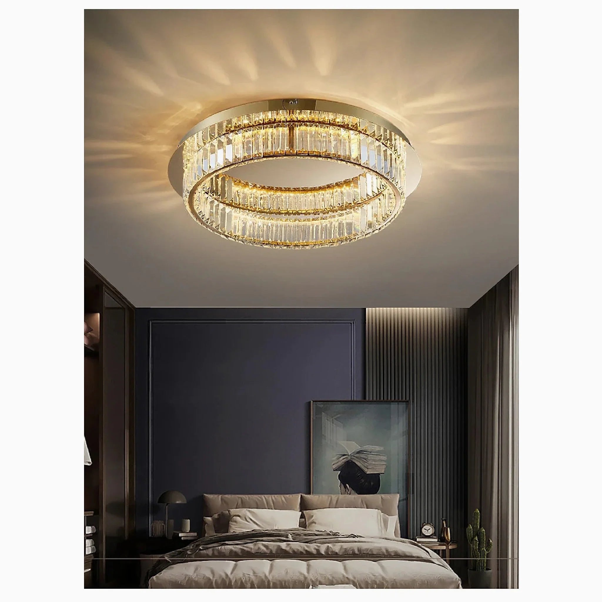 Adrara | Stunning Gold Led Crystal Ceiling Chandelier