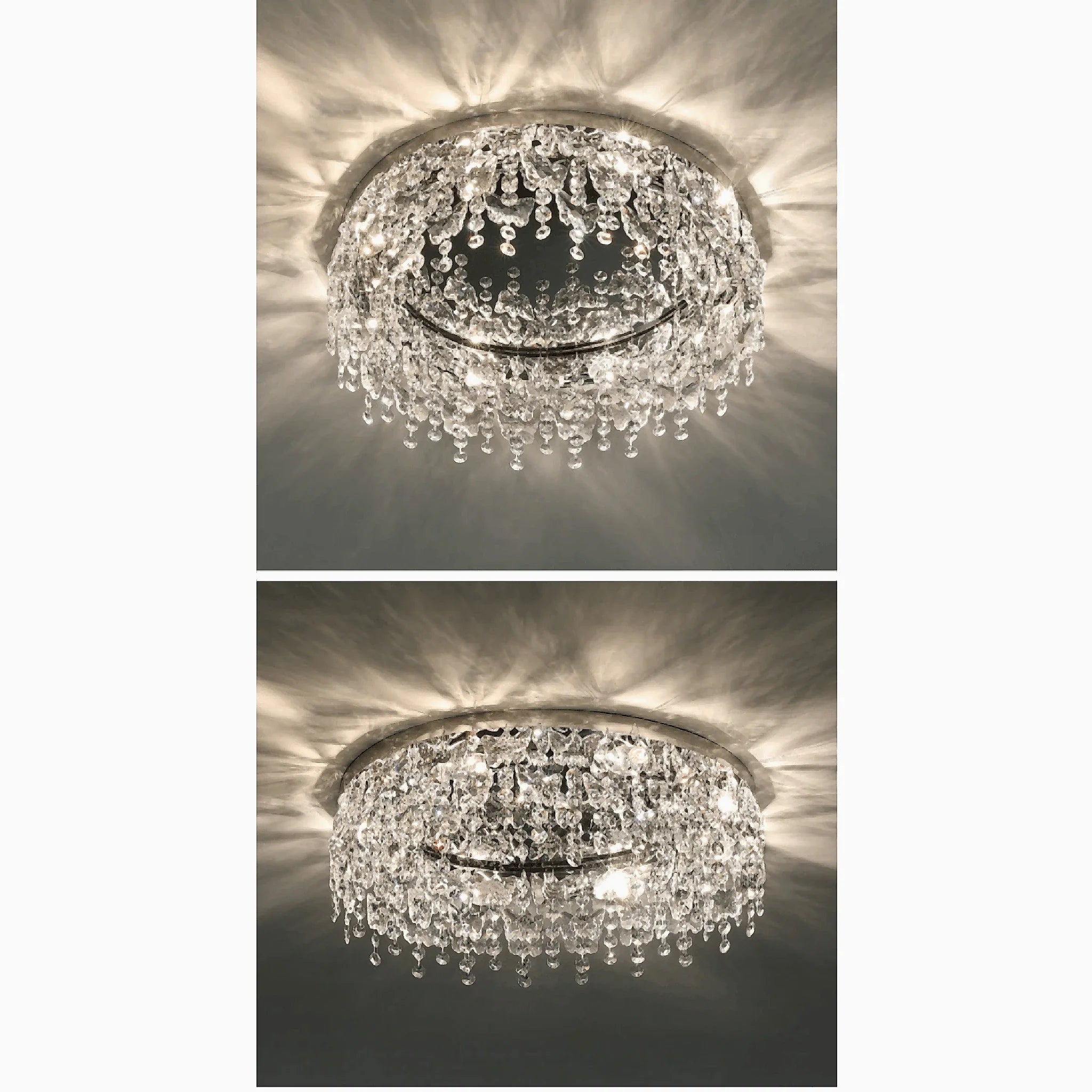 Adro | Round modern chrome gold crystal ceiling chandelier