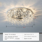 Adro | Round modern chrome gold crystal ceiling chandelier