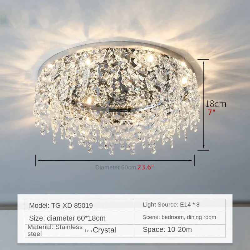 Adro | Round modern chrome gold crystal ceiling chandelier