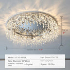 Adro | Round modern chrome gold crystal ceiling chandelier