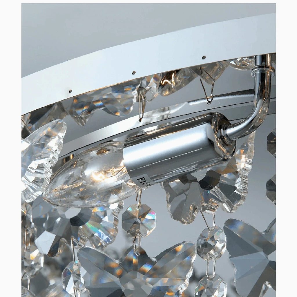Adro | Round modern chrome gold crystal ceiling chandelier