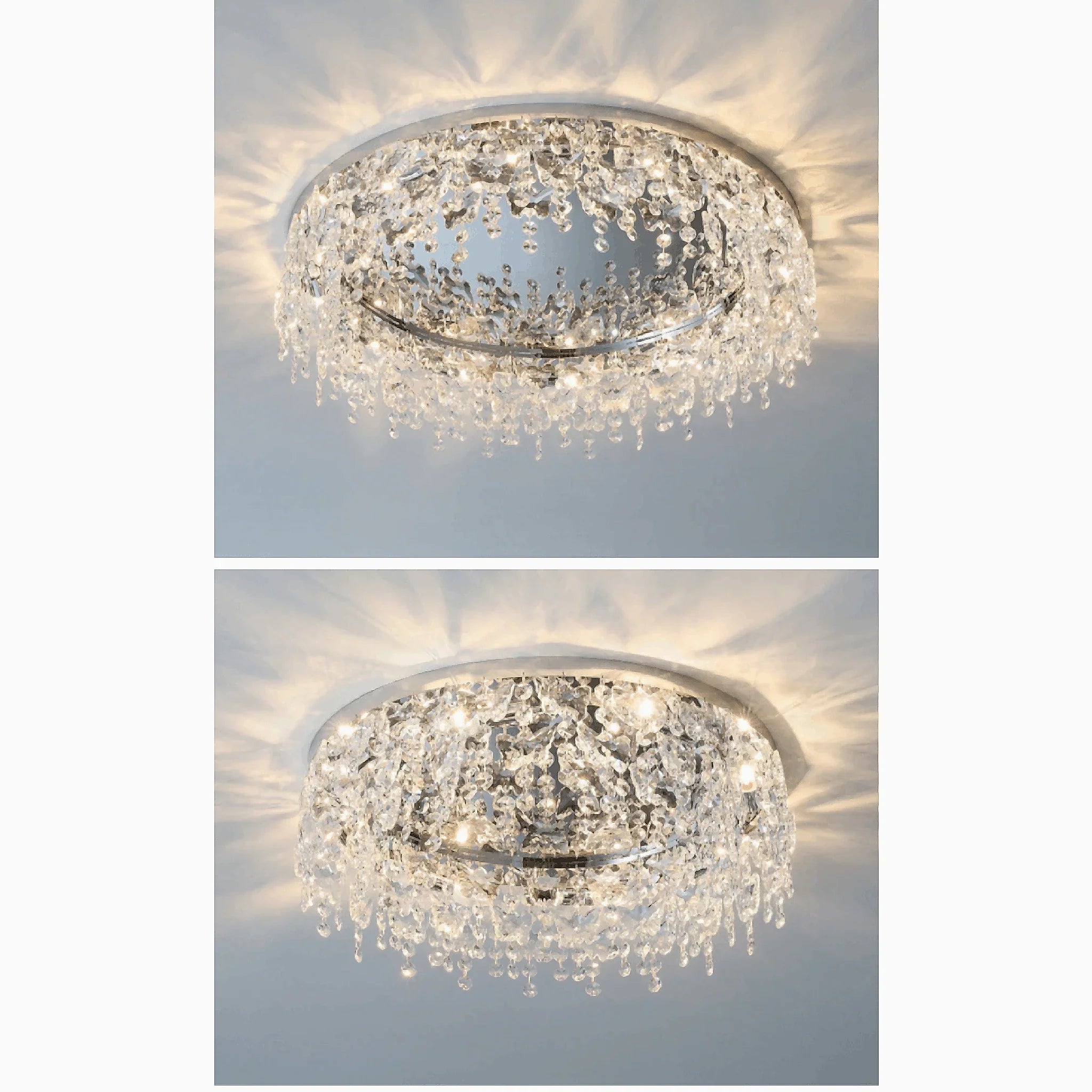 Adro | Round modern chrome gold crystal ceiling chandelier