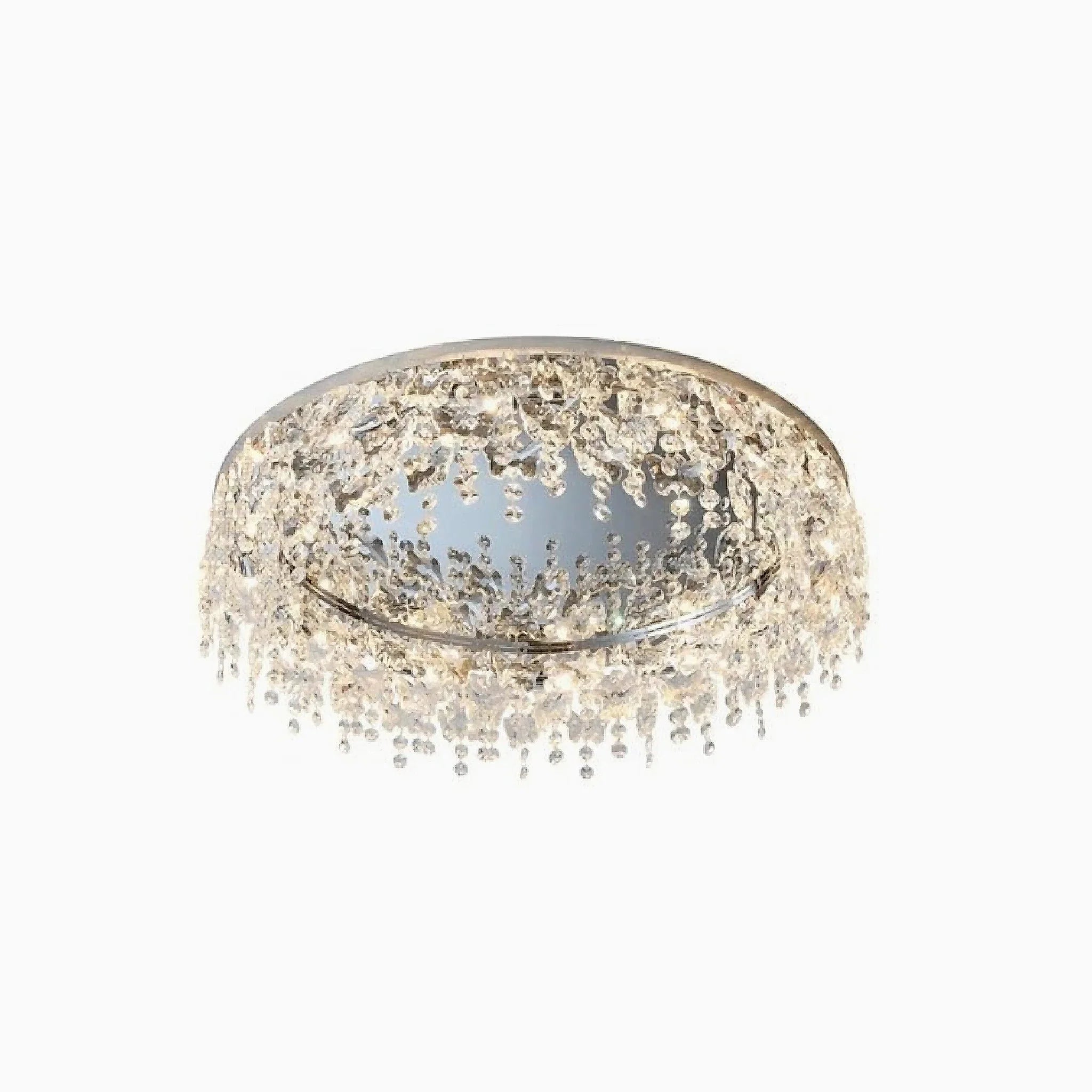 Adro | Round modern chrome gold crystal ceiling chandelier