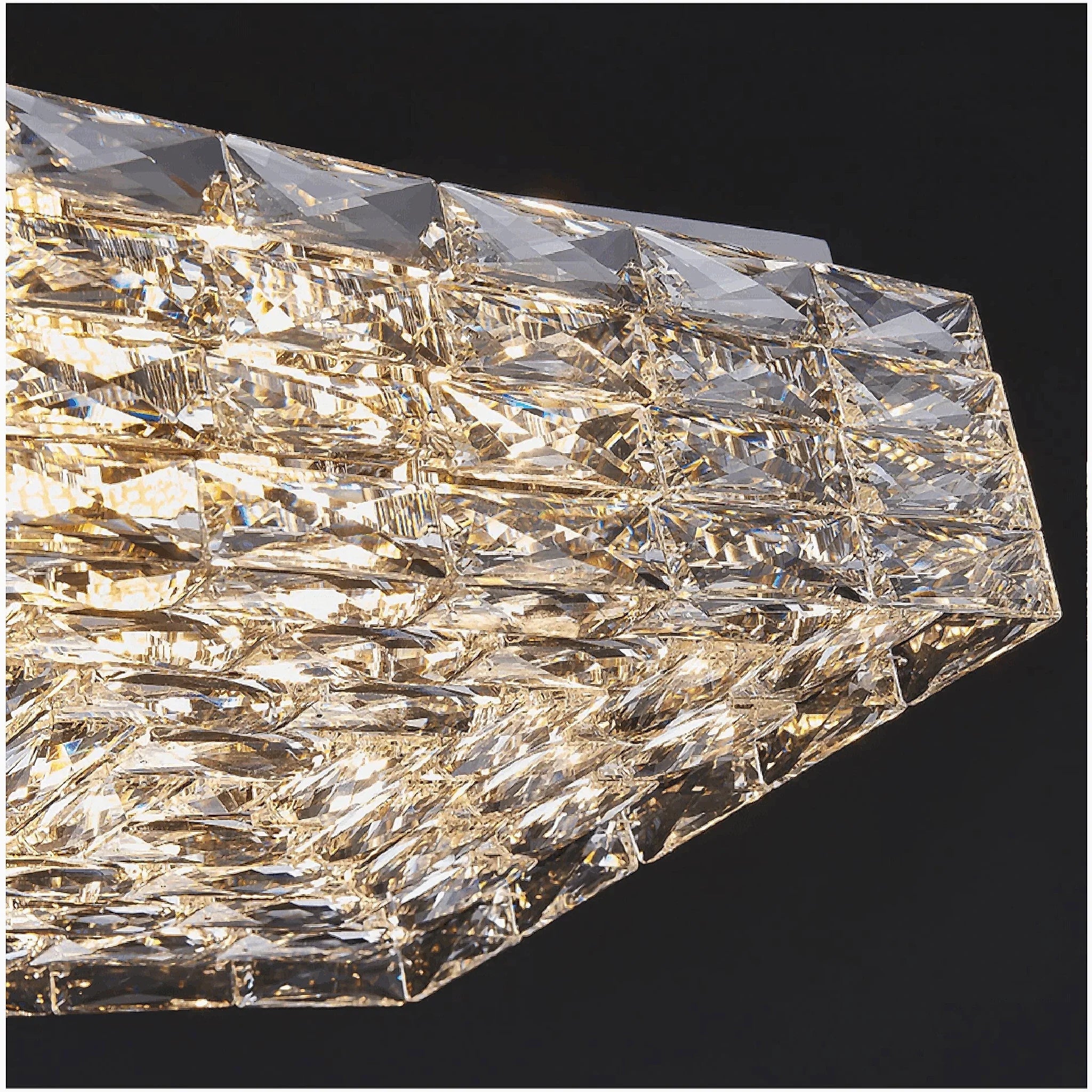 Affile | Chrome square crystal ceiling chandelier