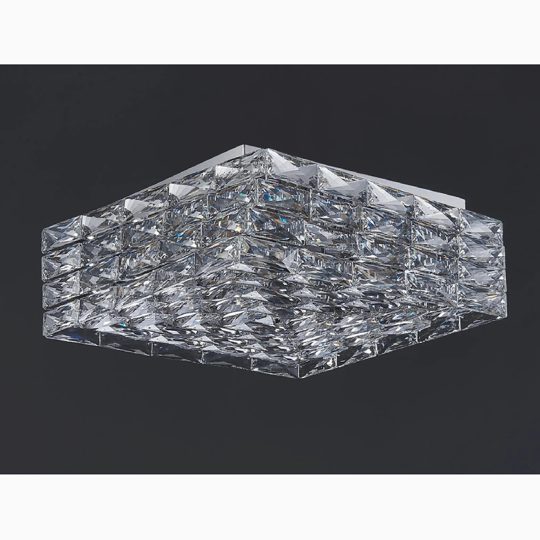 Affile | Chrome square crystal ceiling chandelier