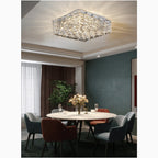 Affile | Chrome square crystal ceiling chandelier