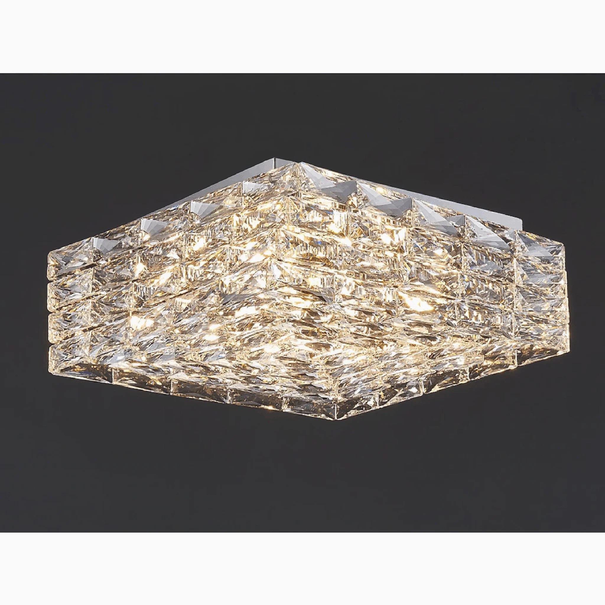 Affile | Chrome square crystal ceiling chandelier