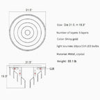 Afragola | Contemporary gold crystal ceiling chandelier