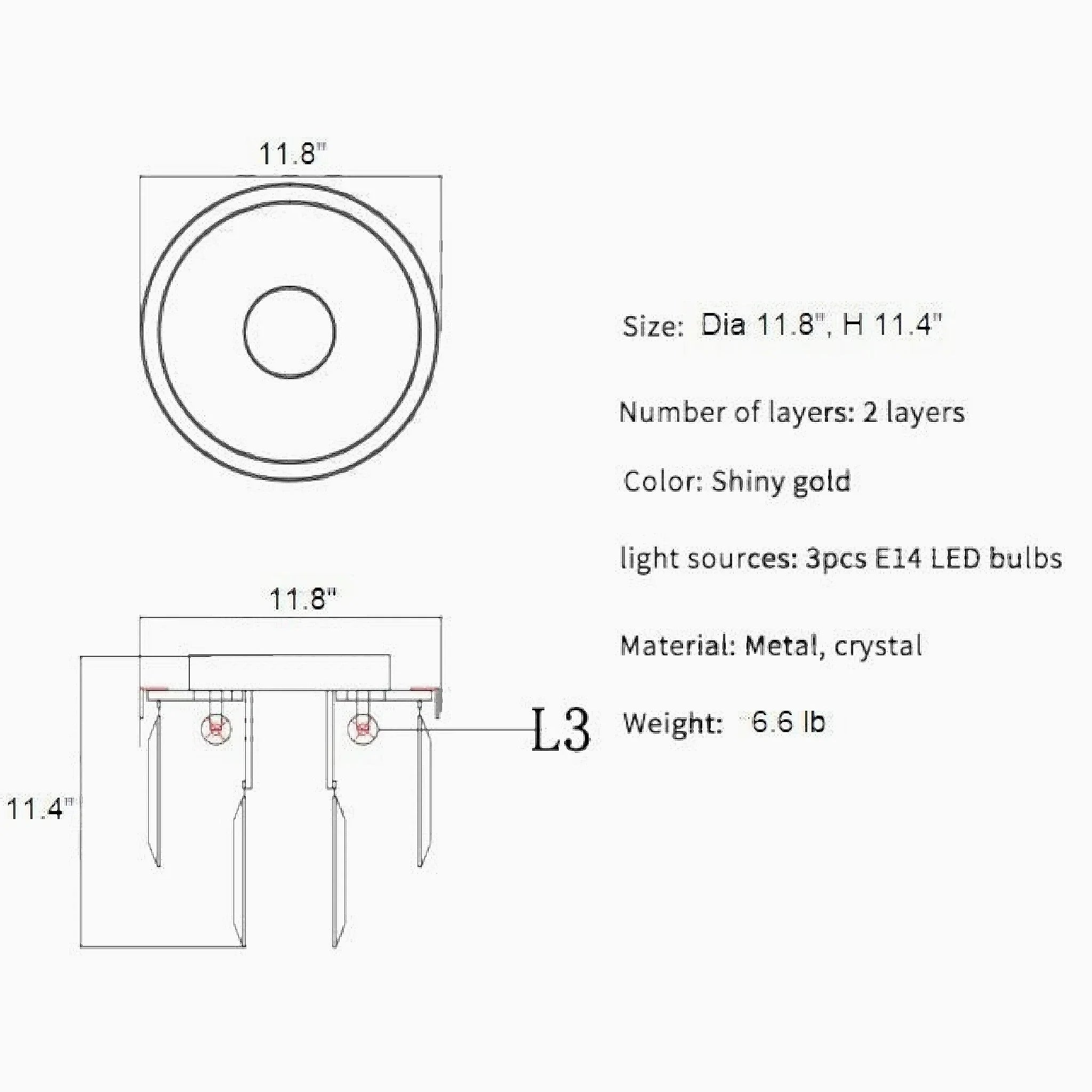 Afragola | Contemporary gold crystal ceiling chandelier