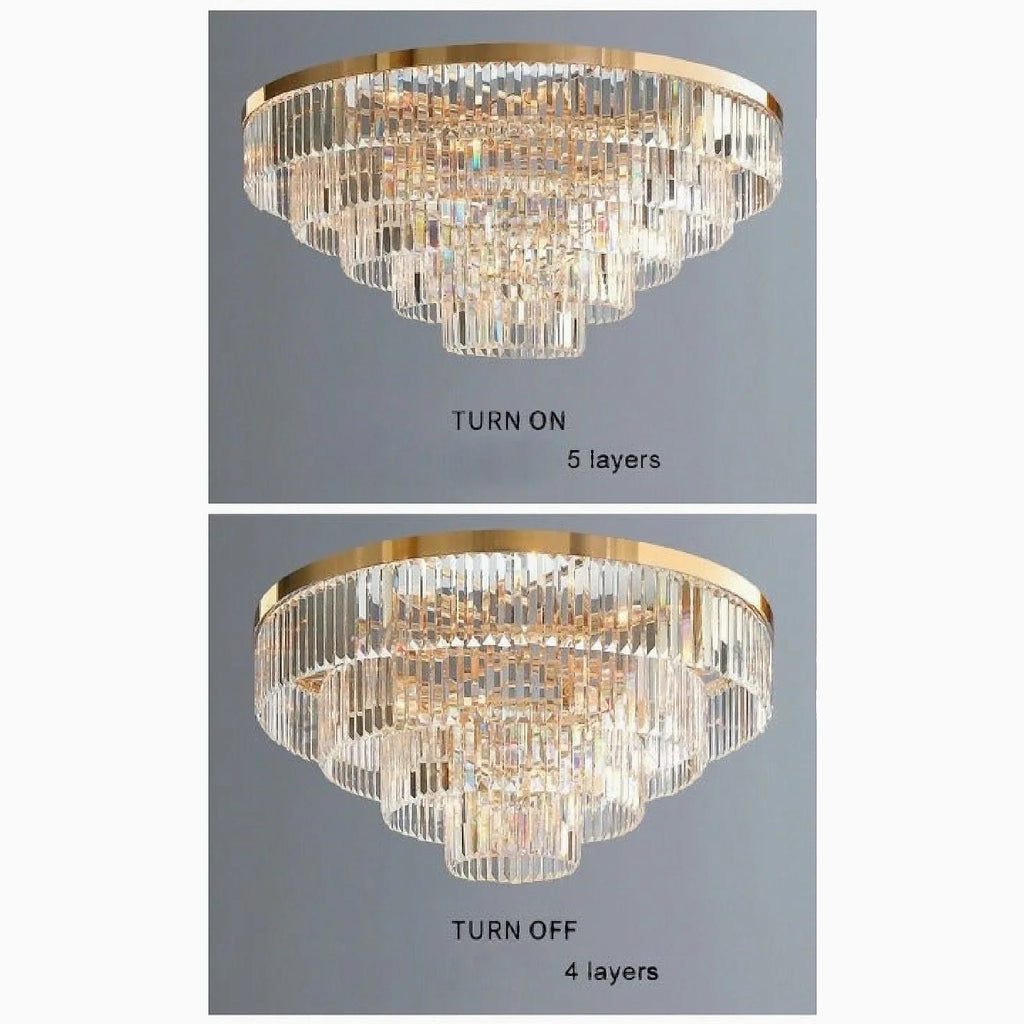 Afragola | Contemporary gold crystal ceiling chandelier