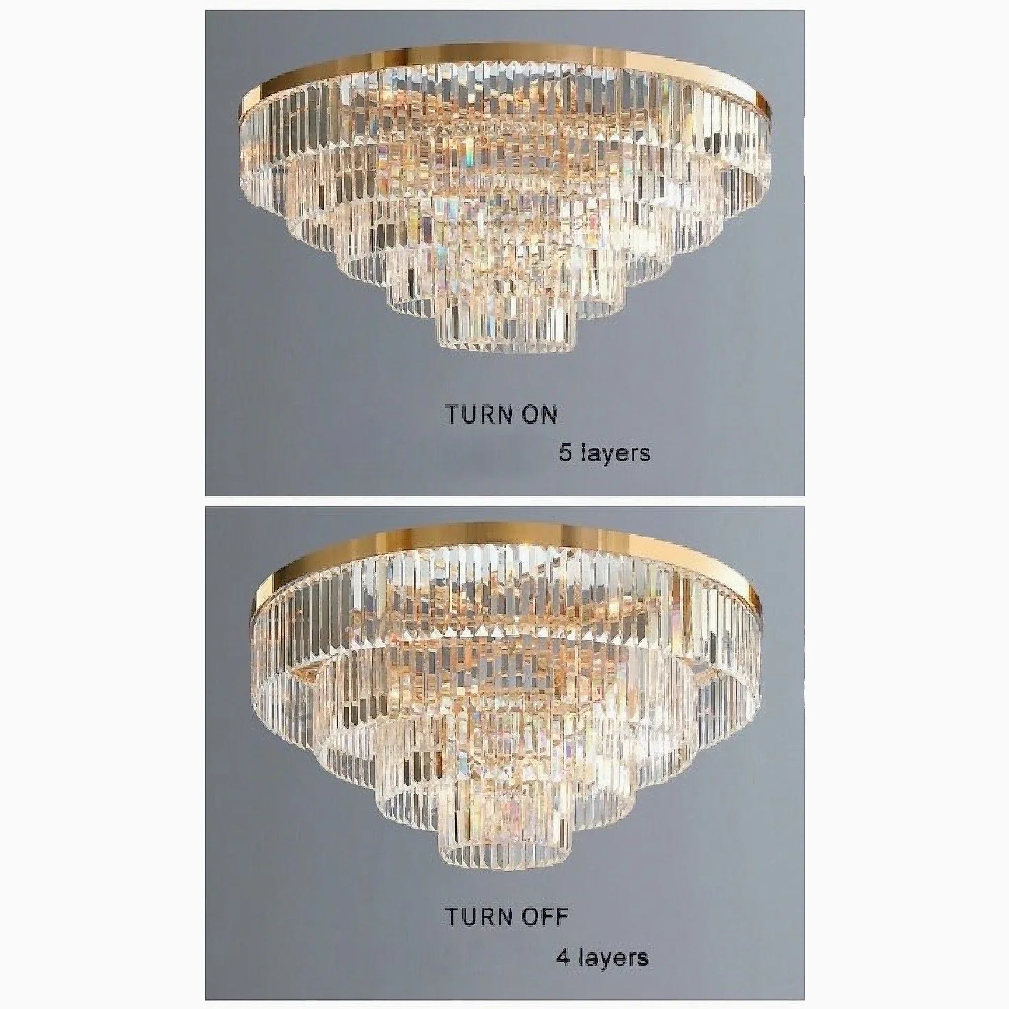 Afragola | Contemporary gold crystal ceiling chandelier