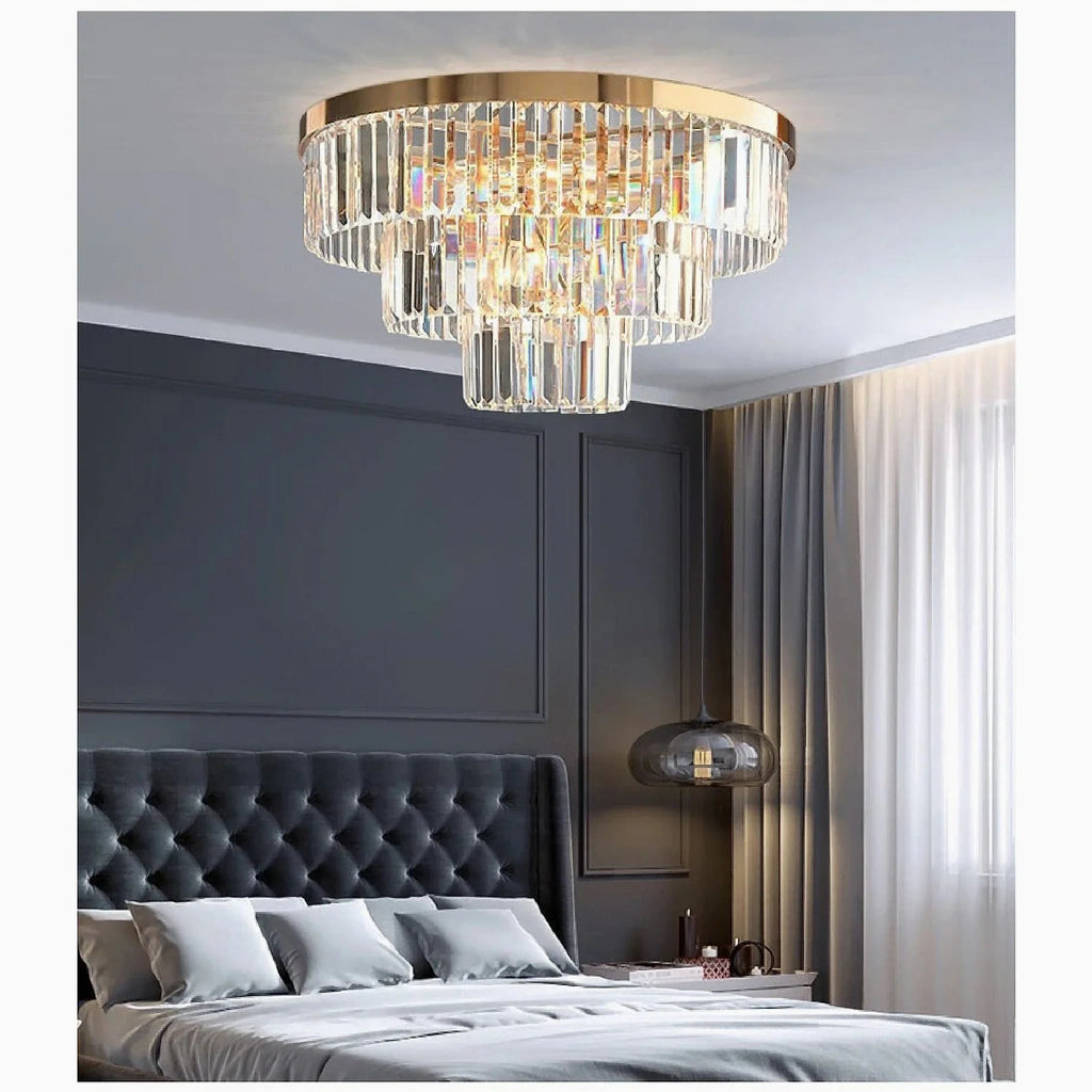Afragola | Contemporary gold crystal ceiling chandelier