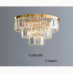 Afragola | Contemporary gold crystal ceiling chandelier