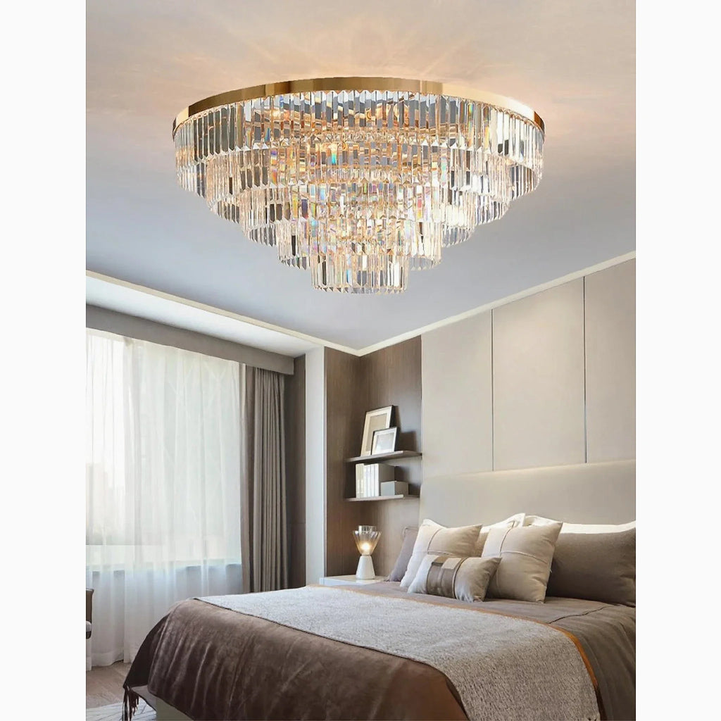 Afragola | Contemporary gold crystal ceiling chandelier