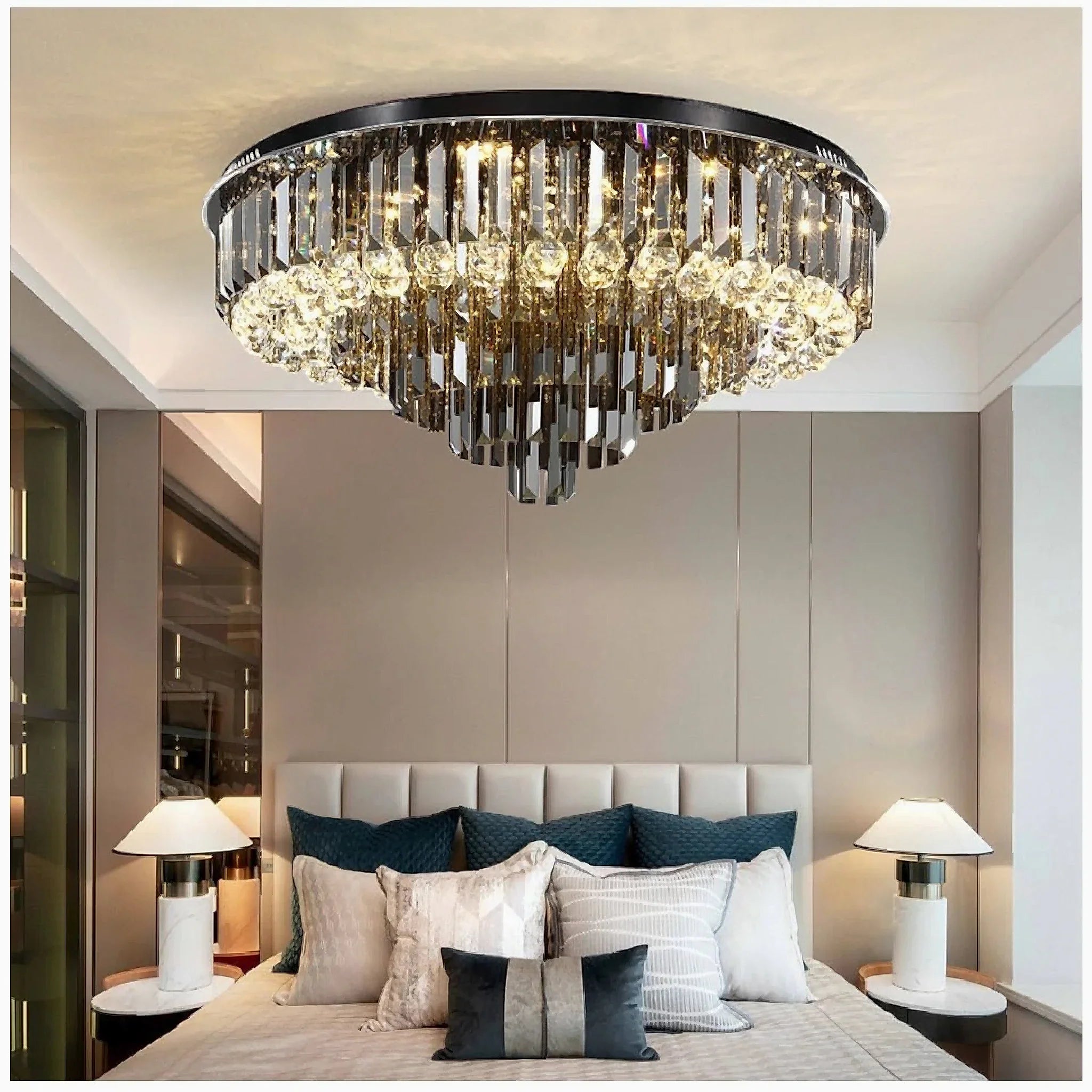 Africo | Round Modern Crystal Chandelier