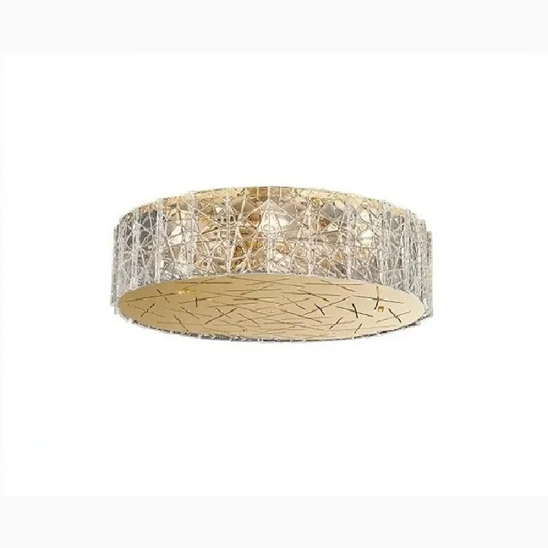 Agazzano | Round gold crystal ceiling chandelier