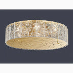 Agazzano | Round gold crystal ceiling chandelier