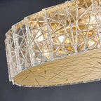 Agazzano | Round gold crystal ceiling chandelier