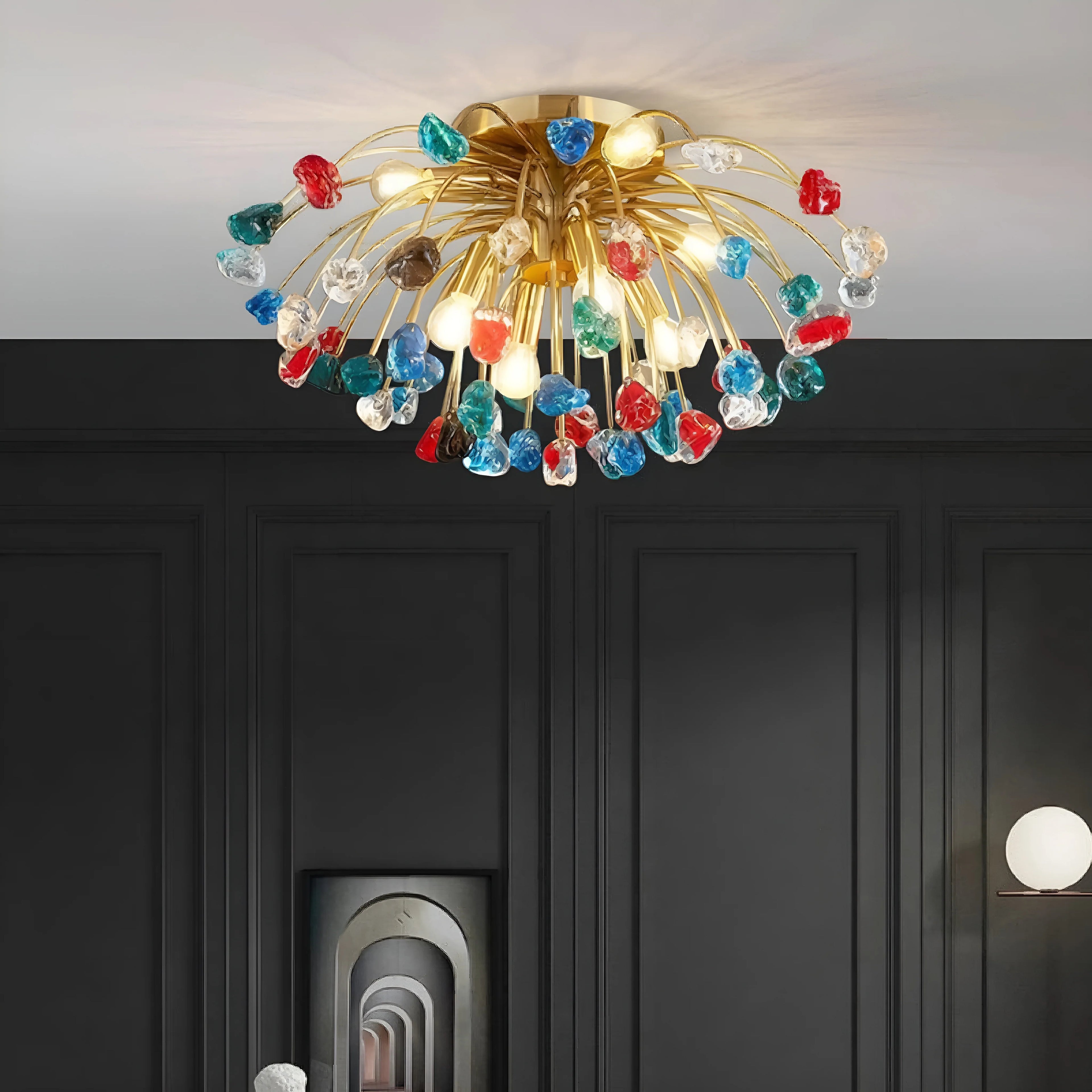 Aggius | Colorful Crystal Led Round Ceiling Chandelier