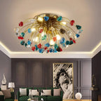 Aggius | Colorful Crystal Led Round Ceiling Chandelier