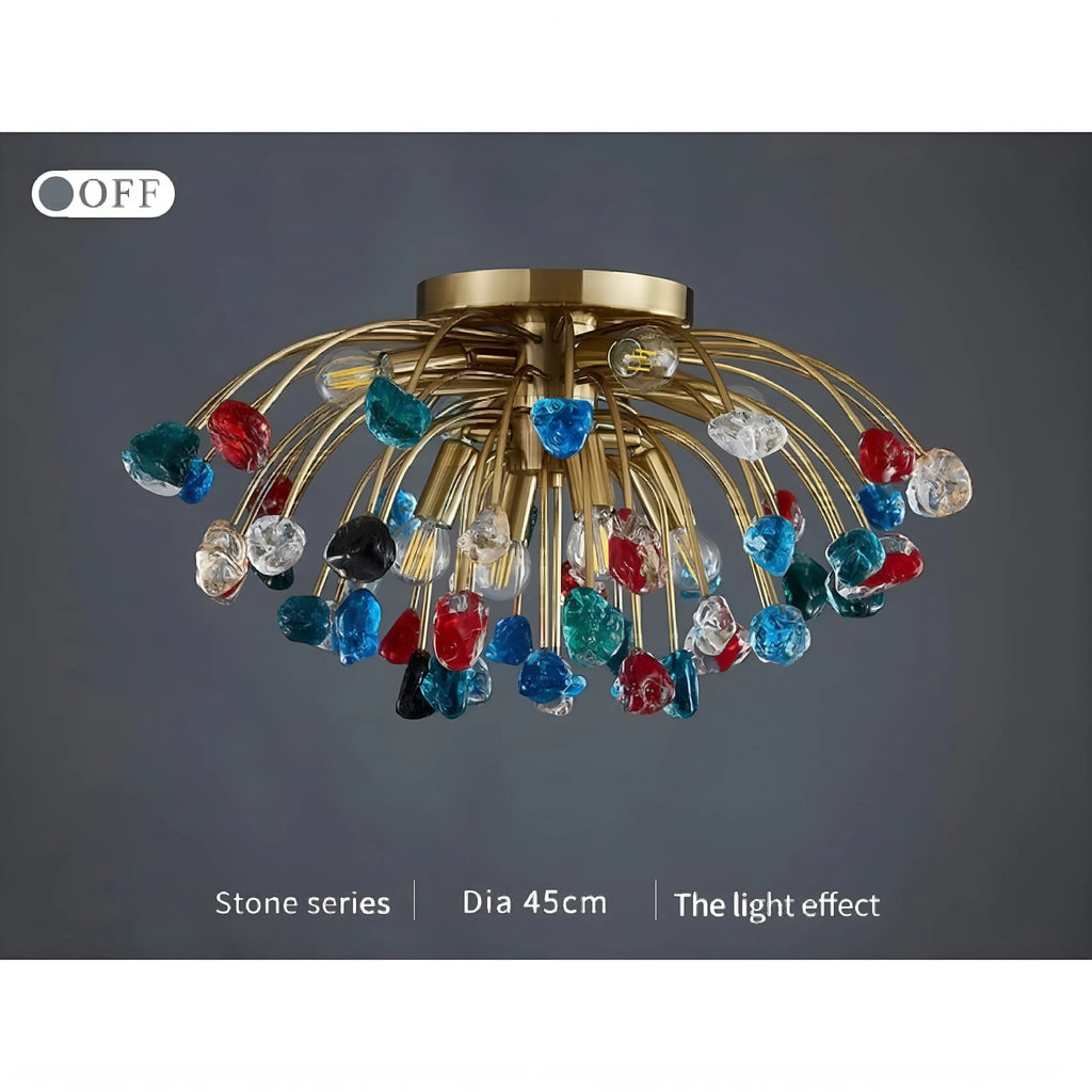 Aggius | Colorful Crystal Led Round Ceiling Chandelier