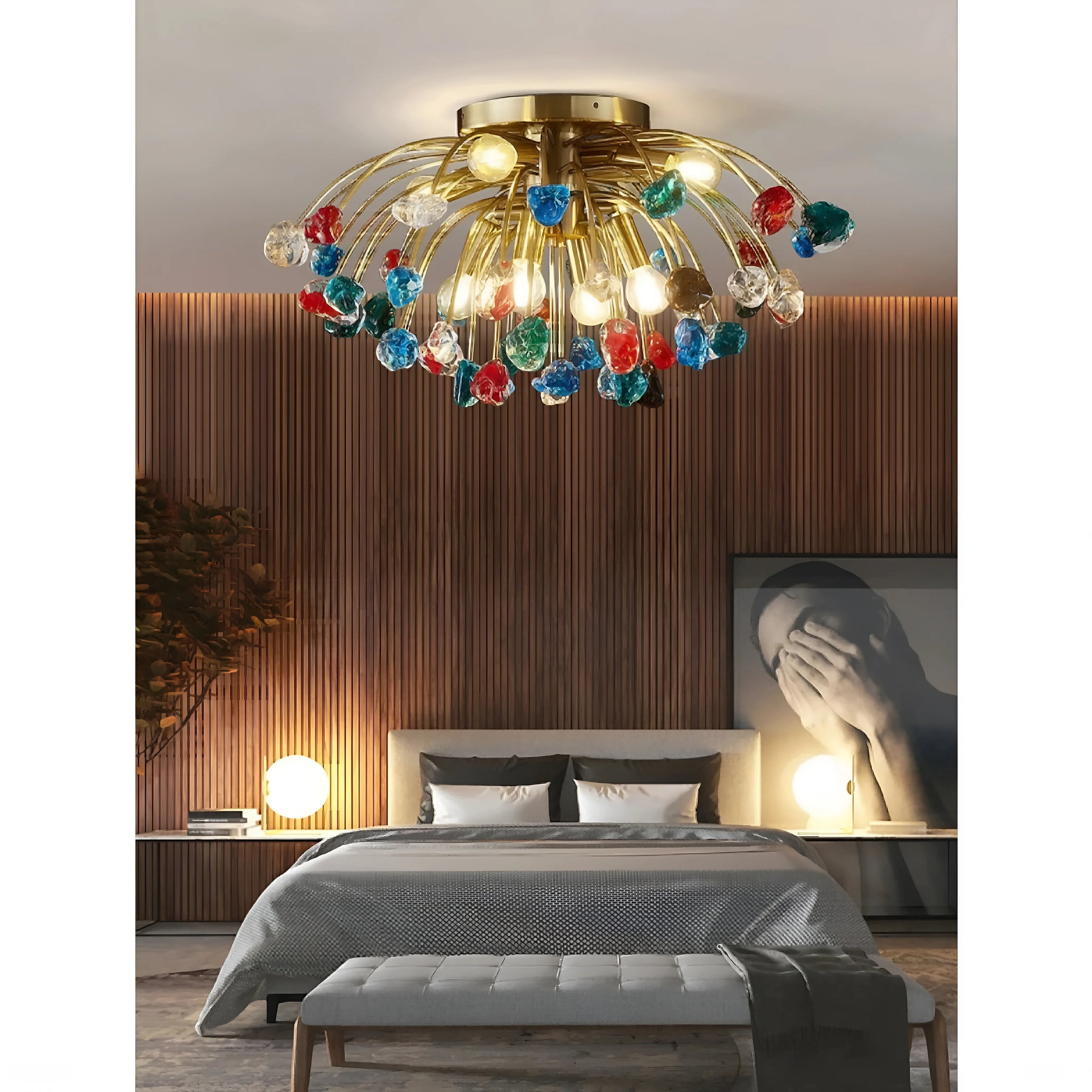 Aggius | Colorful Crystal Led Round Ceiling Chandelier