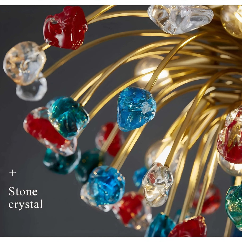 Aggius | Colorful Crystal Led Round Ceiling Chandelier