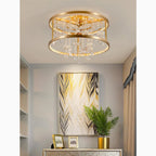 Agliano Terme | Copper Modern Crystal Led Hanging Chandelier