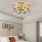 Agliano Terme | Copper Modern Crystal Led Hanging Chandelier