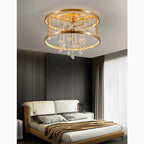 Agliano Terme | Copper Modern Crystal Led Hanging Chandelier