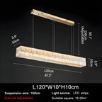 Aglientu | Rectangular Crystal Hanging LED Chandelier for Living Room