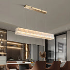 Aglientu | Rectangular Crystal Hanging LED Chandelier for Living Room