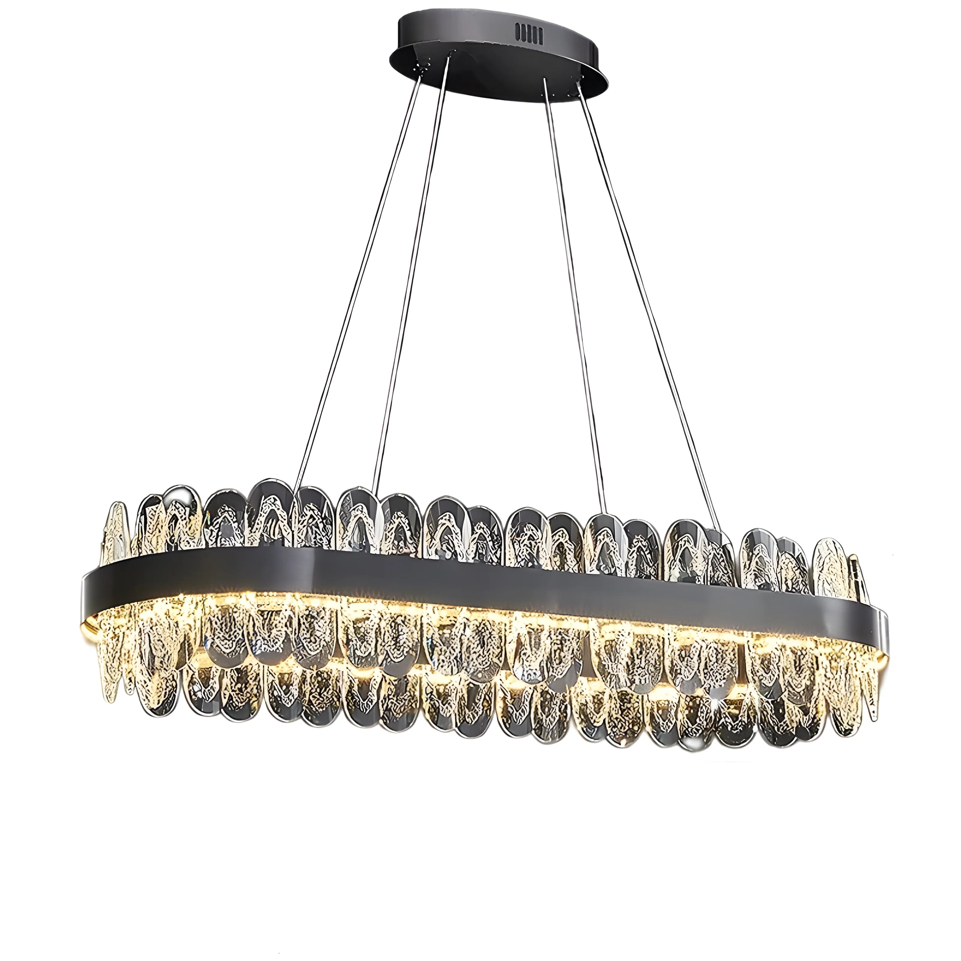 Agna | Creative Rectangle Hanging Crystal LED Chandelier for Living Room