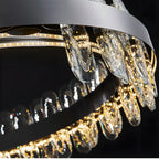 Agna | Creative Rectangle Hanging Crystal LED Chandelier for Living Room