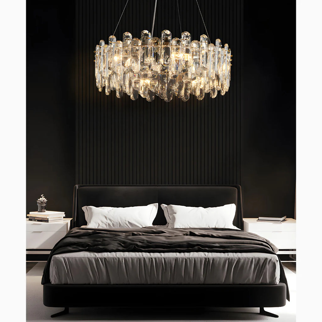 Agnadello | Creative Сrystal Ring Ceiling LED Chandelier for Bedroom